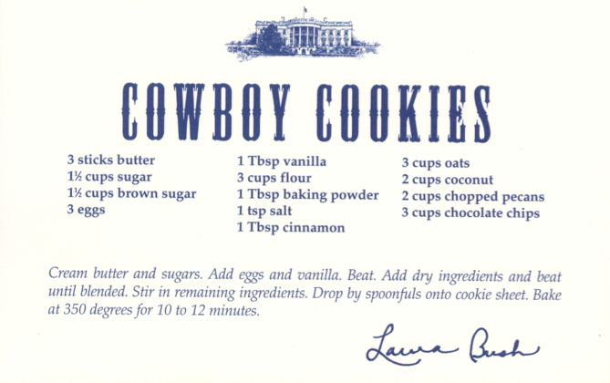 Cowboy Cookies - Laura Bush Recipe